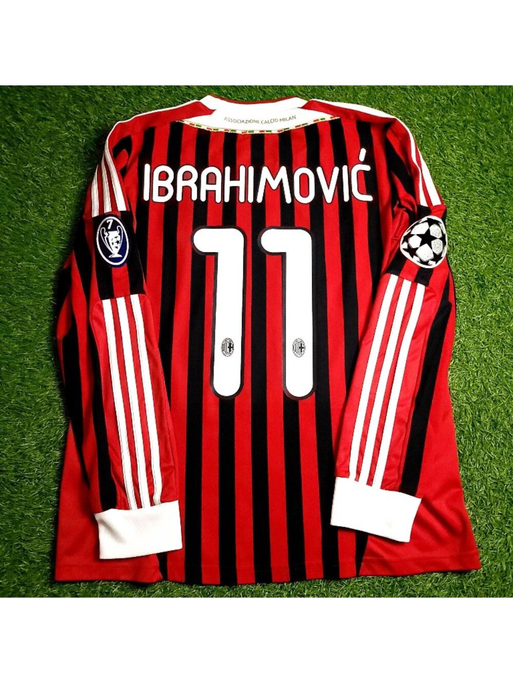 Ibrahimovic AC Milan 2011 2012 Long Sleeve UEFA Soccer Jersey M SKU# V13416